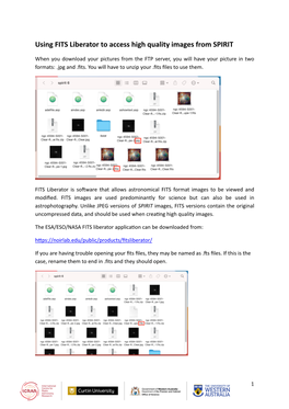 Using FITS Liberator to Access High Quality Images from SPIRIT