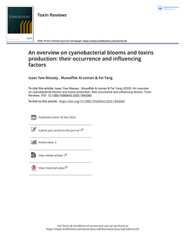 An Overview on Cyanobacterial Blooms and Toxins Production: Their Occurrence and Influencing Factors