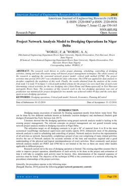 Project Network Analysis Model to Dredging Operations in Niger Delta