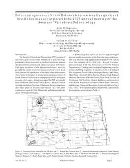 Hoganson, J. W., J. H. Hartman, 2003. Paleontologists Tour ND's