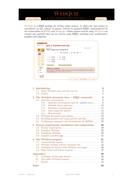 Webquiz Manual