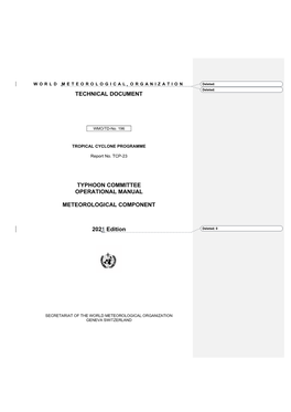 Technical Document Typhoon Committee Operational