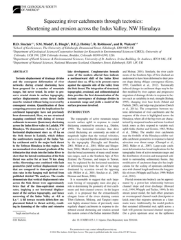 Shortening and Erosion Across the Indus Valley, NW Himalaya