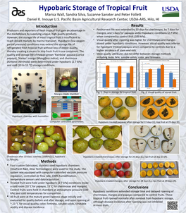 Hypobaric Storage of Fresh Tropical Fruit