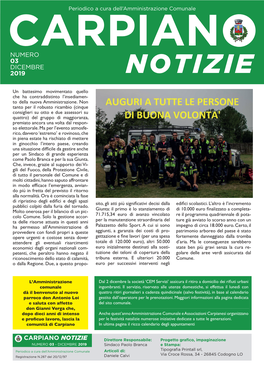 Dicembre 2019 Notizie