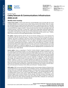 Cable/Telecom & Communications Infrastructure 2020.12.24