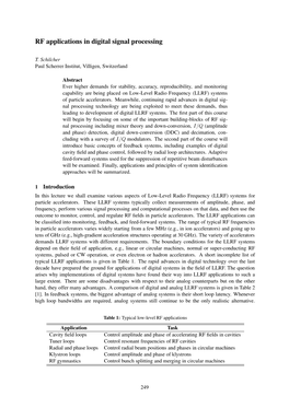 RF Applications in Digital Signal Processing