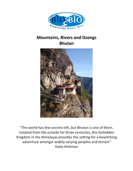 Mountains, Rivers and Dzongs Bhutan
