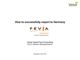 How to Successfully Export to Germany