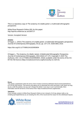 The Anatomy of a Battle Jacket: a Multimodal Ethnographic Perspective