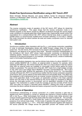 Diode-Free Synchronous Rectification Using a Sic Trench JFET Abstract 1. Introduction 2. Device of Operation