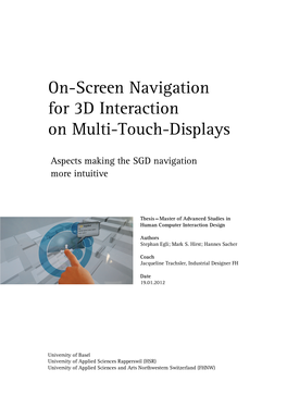 On-Screen Navigation for 3D Interaction on Multi-Touch-Displays