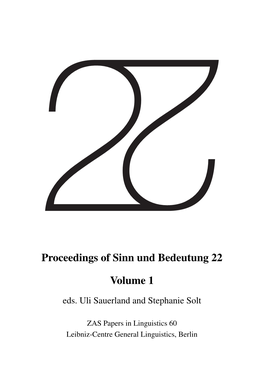 Proceedings of Sinn Und Bedeutung 22