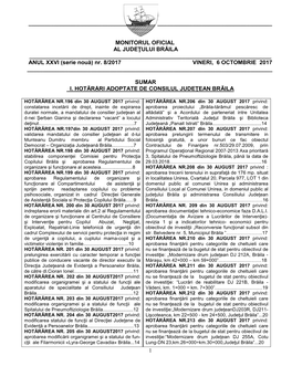 1 Monitorul Oficial Al Judeţului Brăila