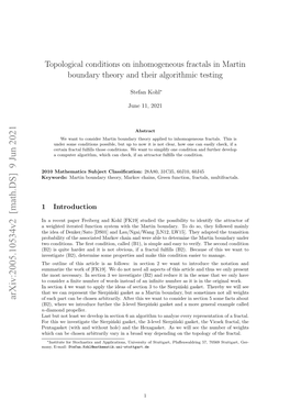 Topological Conditions on Inhomogeneous Fractals in Martin Boundary Theory and Their Algorithmic Testing