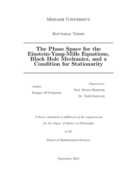 The Phase Space for the Einstein-Yang-Mills Equations, Black Hole Mechanics, and a Condition for Stationarity