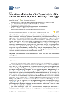 Estimation and Mapping of the Transmissivity of the Nubian Sandstone Aquifer in the Kharga Oasis, Egypt