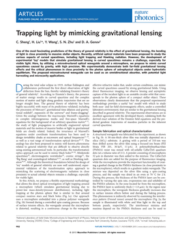 Trapping Light by Mimicking Gravitational Lensing C