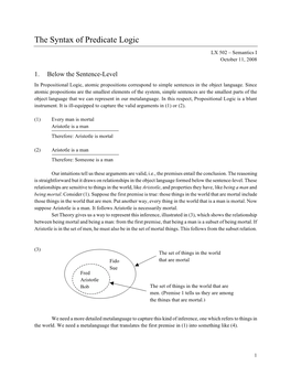 The Syntax of Predicate Logic