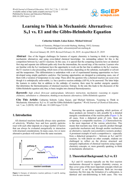 SN1 Vs. E1 and the Gibbs-Helmholtz Equation