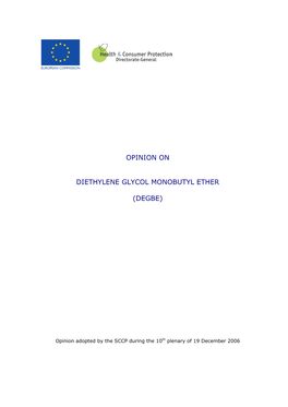 Opinion on Diethylene Glycol Monobutyl Ether (Degbe)