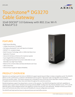 ARRIS Touchstone® DG3270 Cable Gateway