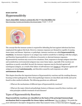 Hypersensitivity - Clinicalkey