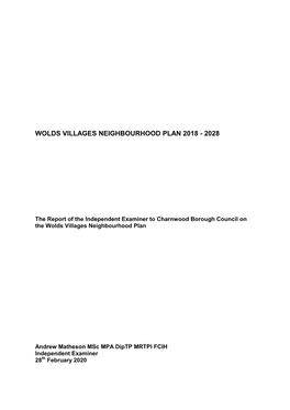 Wolds Villages Neighbourhood Plan 2018 - 2028