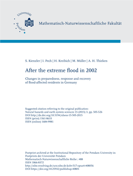 After the Extreme Flood in 2002: Changes in Preparedness