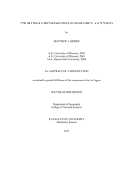 Cultural Geography, and Representation of Women Across Editions of Introductory Human Geography Textbooks Through Content Analysis and Spatial