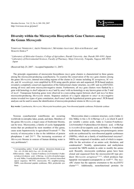 Diversity Within the Microcystin Biosynthetic Gene Clusters Among the Genus Microcystis