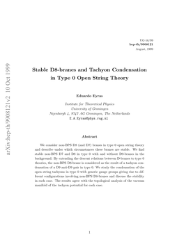 Stable D8-Branes and Tachyon Condensation in Type 0 Open