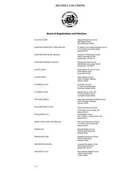 2021 Poll Locations