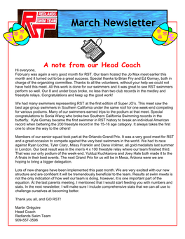 March Newsletter