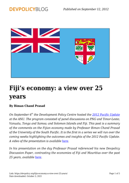 Fiji's Economy