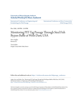 Monitoring PIT-Tag Passage Through Steel Fish Bypass Baffle at Wells