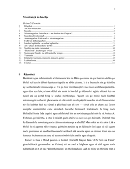 Mionteangú Na Gaeilge Brian Ó Curnáin 1 Réamhrá Buntáiste Agus