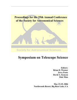 Symposium on Telescope Science