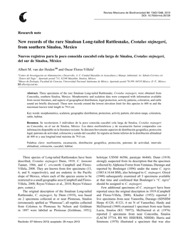 Redalyc.New Records of the Rare Sinaloan Long-Tailed Rattlesnake