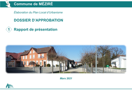 Rapport De Présentation Commune De MÉZIRÉ DOSSIER D