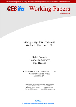 Cesifo Working Paper No. 5150 Category 8: Trade Policy December 2014
