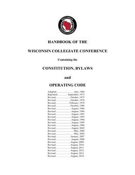 Handbook of the Wisconsin Collegiate Conference