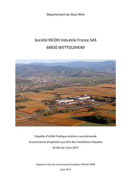 RICOH Industrie France Sas À Wettolsheim