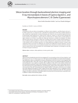 Silicon Location Through Backscattered Electron Imaging and X-Ray Microanalysis in Leaves of Cyperus Ligularis L