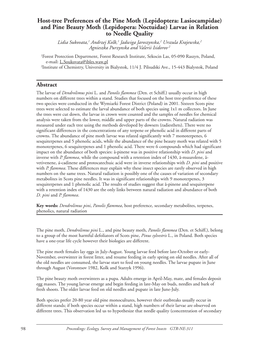 Host-Tree Preferences of the Pine Moth (Lepidoptera: Lasiocampidae)