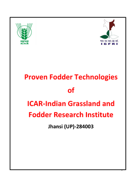 Proven Fodder Technologies of ICAR-Indian Grassland and Fodder Research Institute