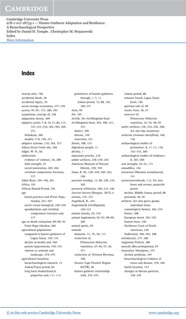Cambridge University Press 978-1-107-18735-1 — Hunter-Gatherer Adaptation and Resilience: a Bioarchaeological Perspective Edited by Daniel H
