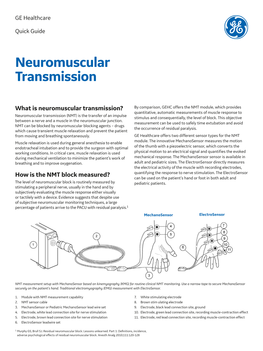 Neuromuscular Transmission