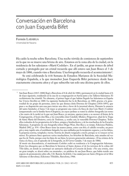 Conversación En Barcelona Con Juan Esquerda Bifet