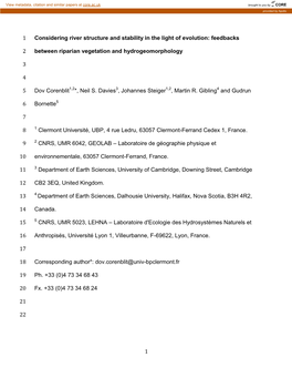 Functional Consequences of Short and Long Term Vegetation